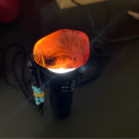 Natural Evil Eye Botswana Agate Pendant Stone Necklace - Picture 4 of 8